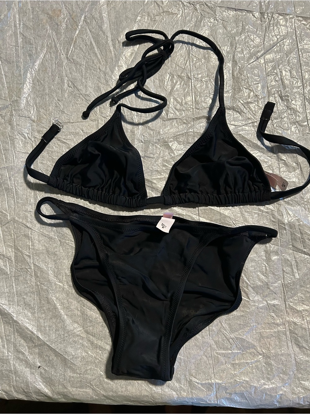 Vintage Victoria's Secret Black Triangle Bikini Set. Never worn